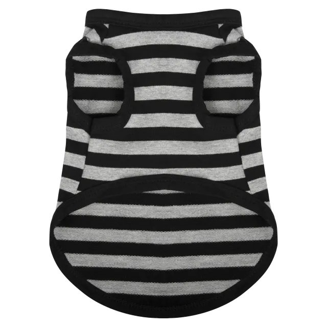 Summer Thin Cotton Striped Vest Dog Clothes Gray Cotton Stripes - Shop at LoveMi