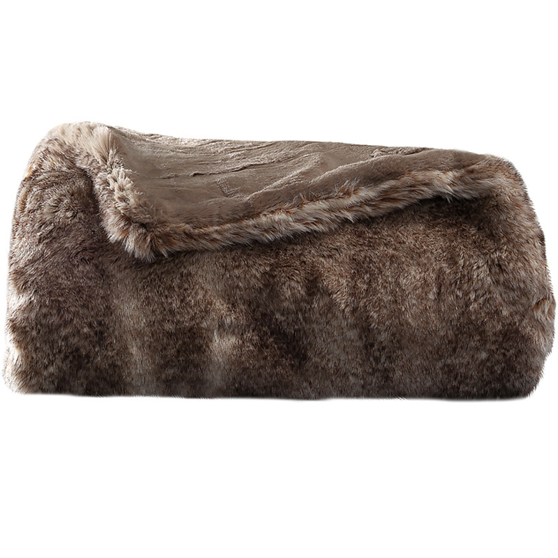 Double-Sized Sofa Blanket  Soft Fleece Lined Throw Blanket For Living Room European Style Home Decor Accent