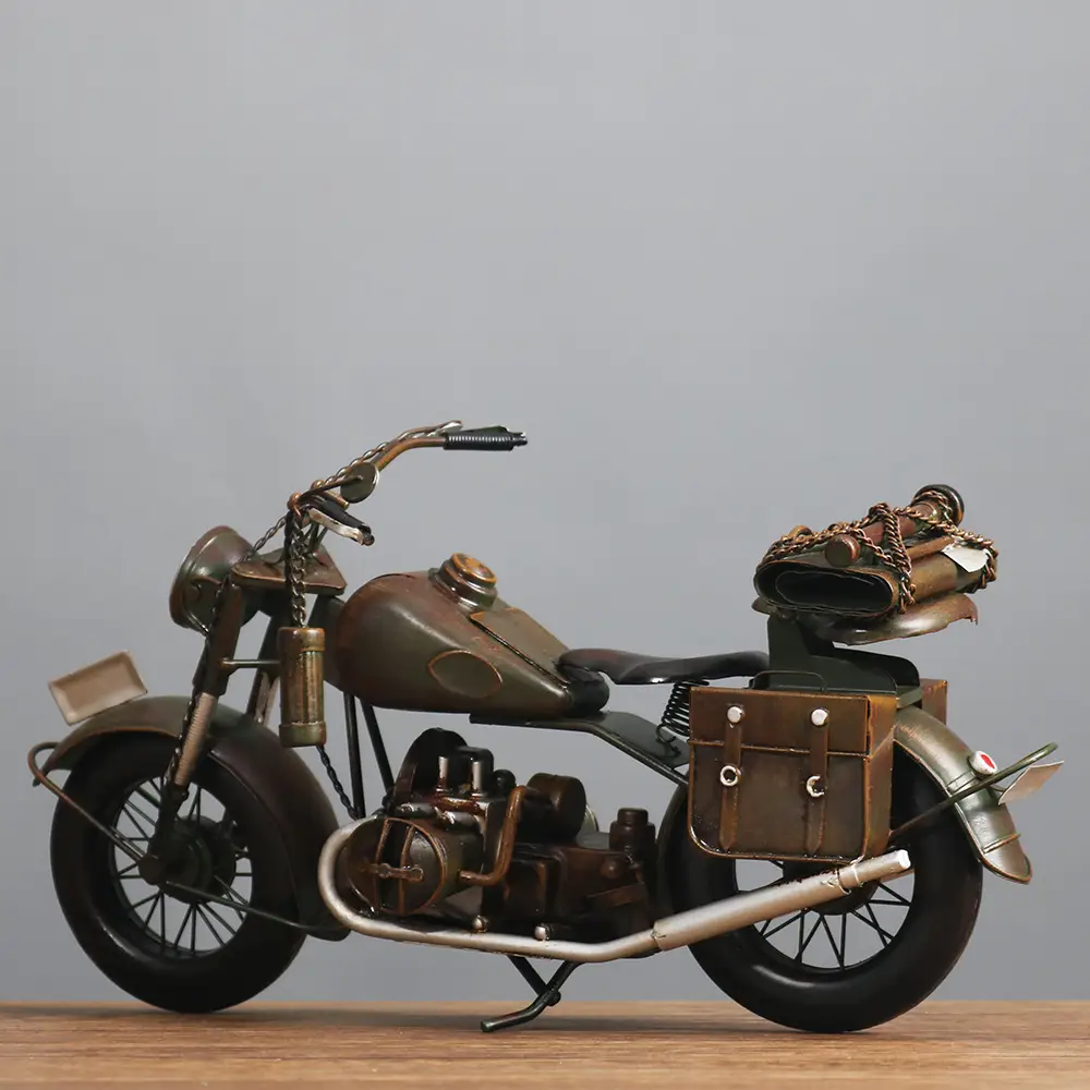 Retro Model Ornaments Iron Metal Motorcycle Decorations Gift