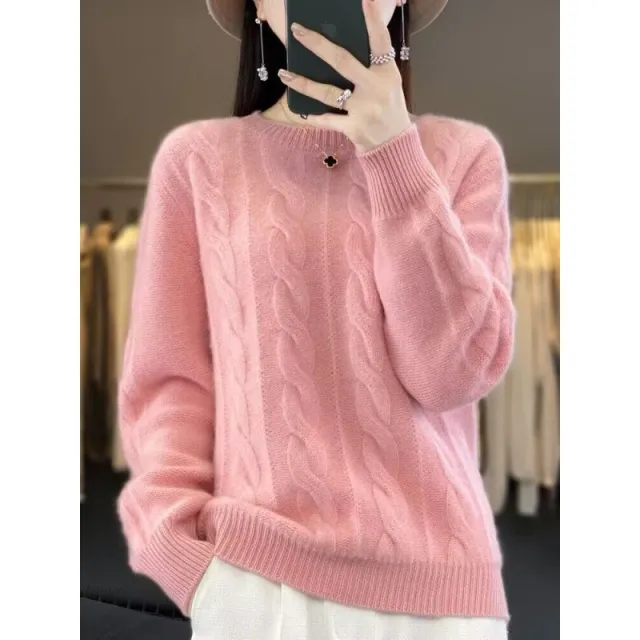 Pullover Cashmere Knitted Underwear Top Pink - Shop at LoveMi