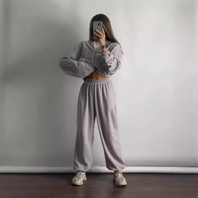 Women's Outdoor Sports And Casual Fitness Suit Gray - Shop at LoveMi