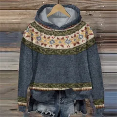 Women's Printed Wear Crew Neck Casual Sweater - Zpfmy 3652-S - View 1