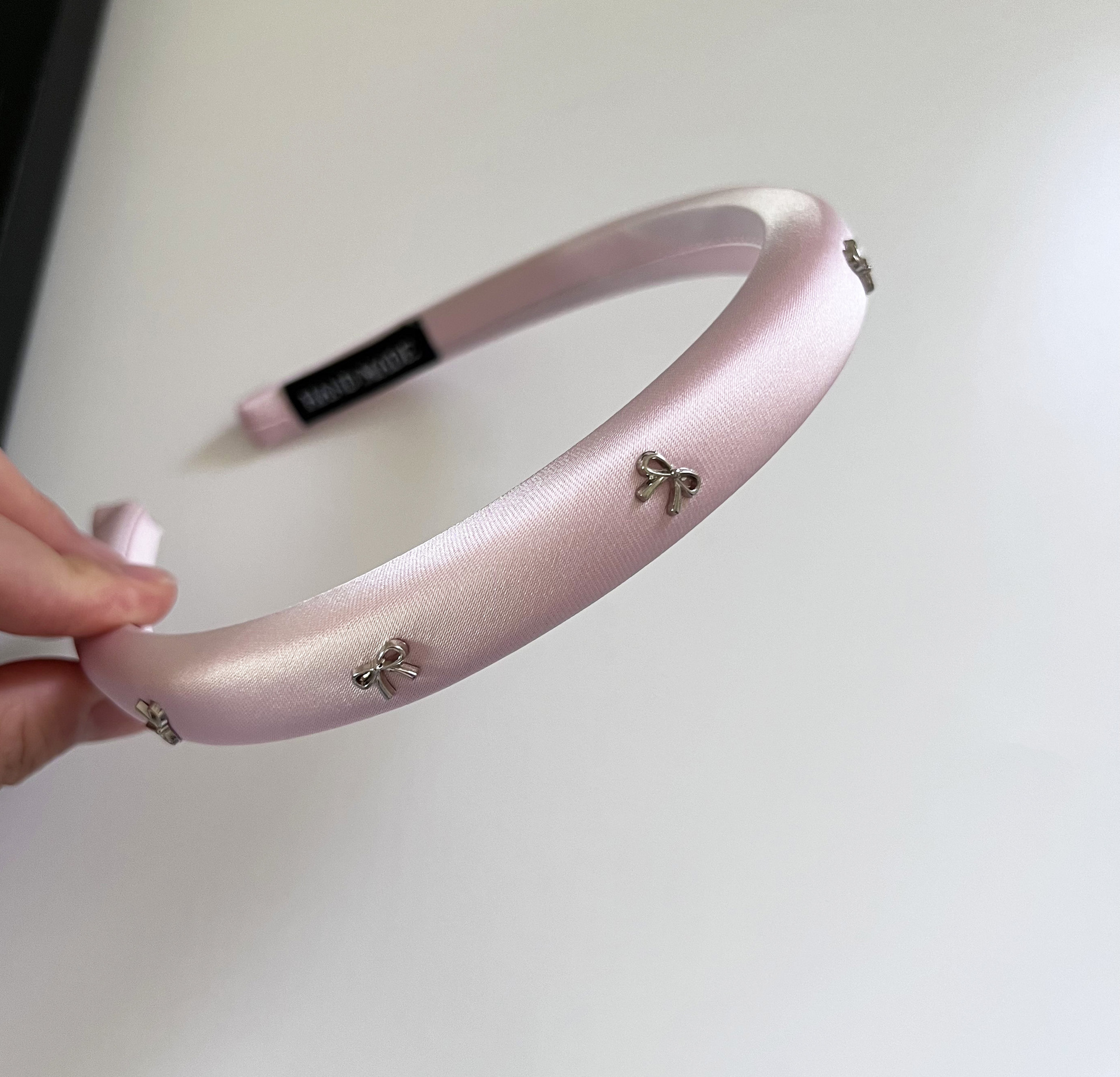 5 Silver Bow Pink Headband