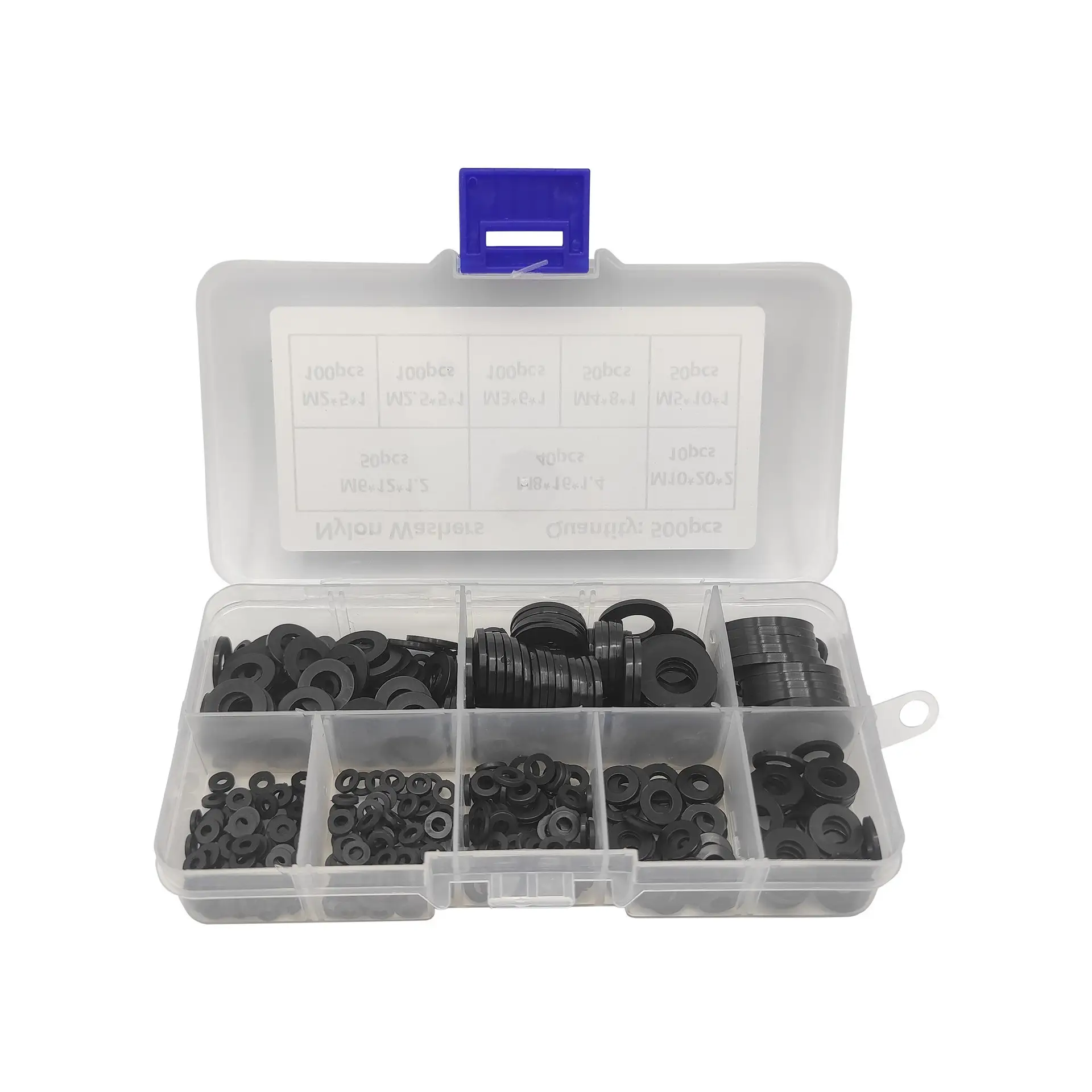 500PCs Black Nylon Plastic Gasket Washer