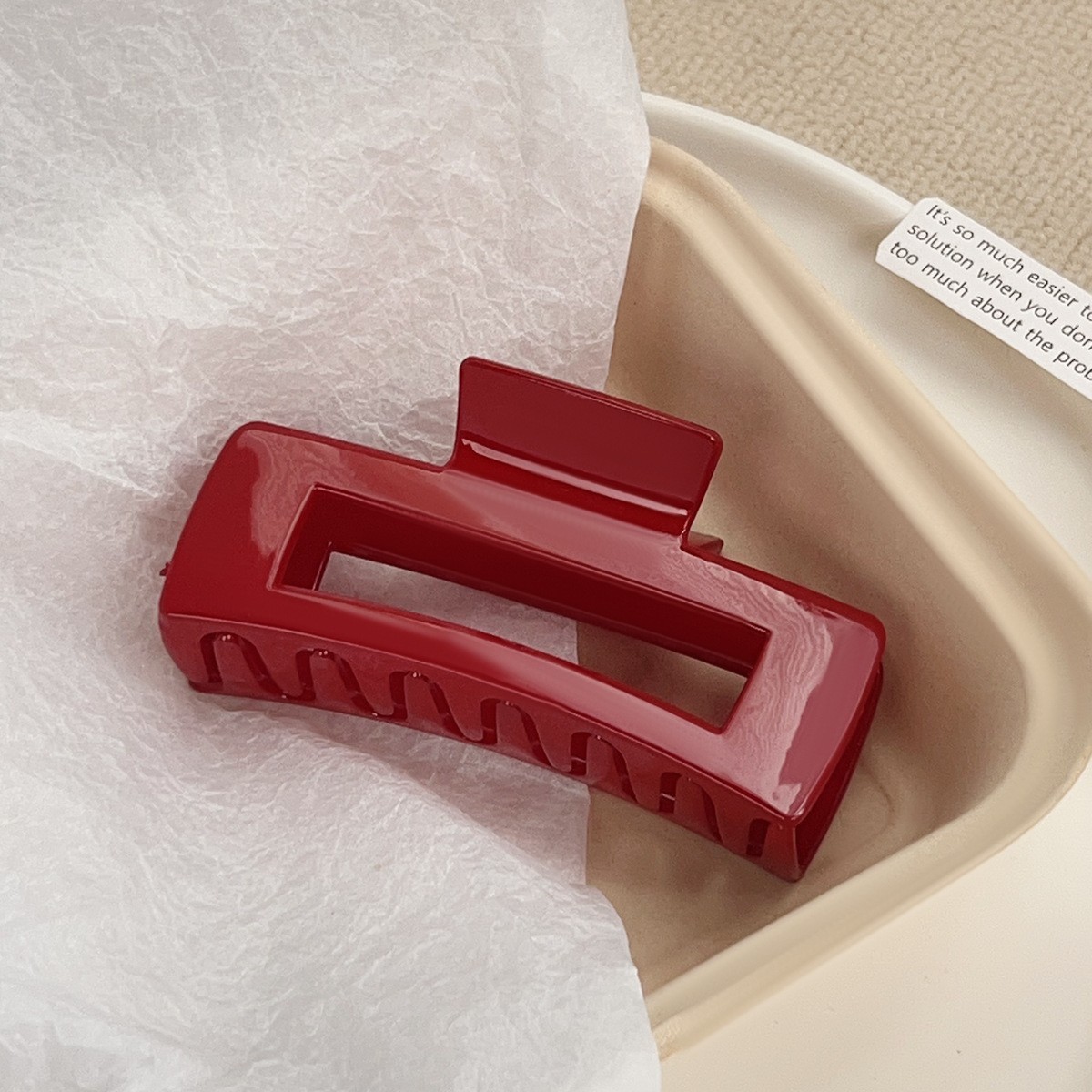 New Year Thickened Ankla Red Textured Stylish Premium Hair Clip