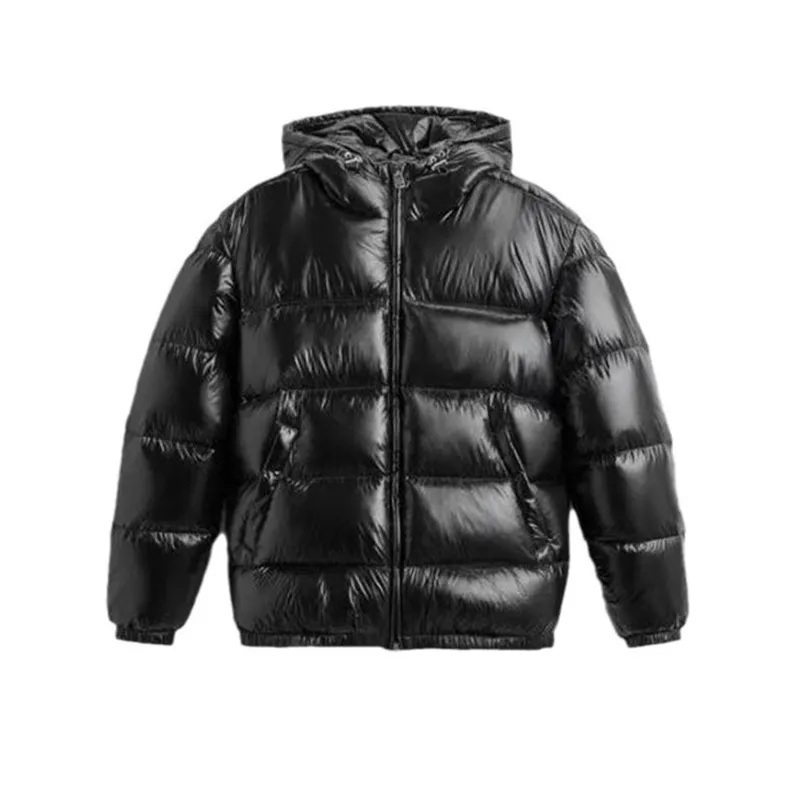 Black Hooded Cotton Jacket Casual - Black