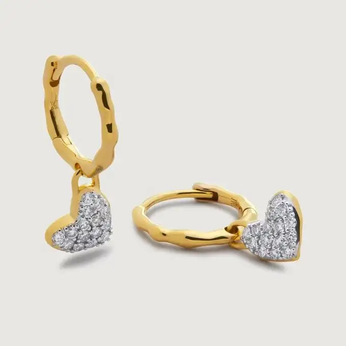 Full Rhinestone Zircon Love Light Luxury Minority Earrings