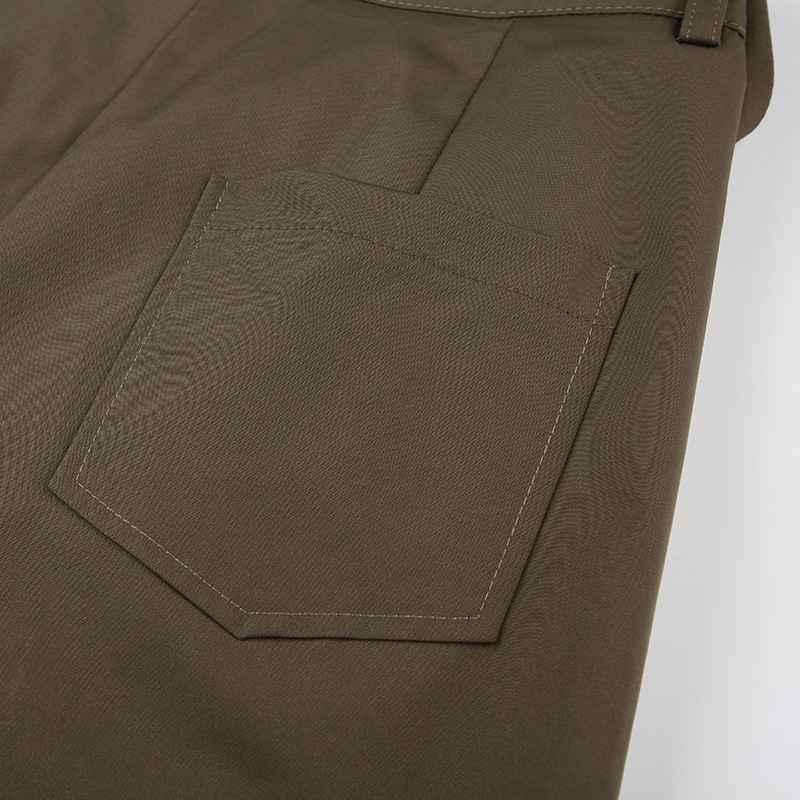 Women's Street Style Solid Color Asymmetric Pocket Loose Casual Pants