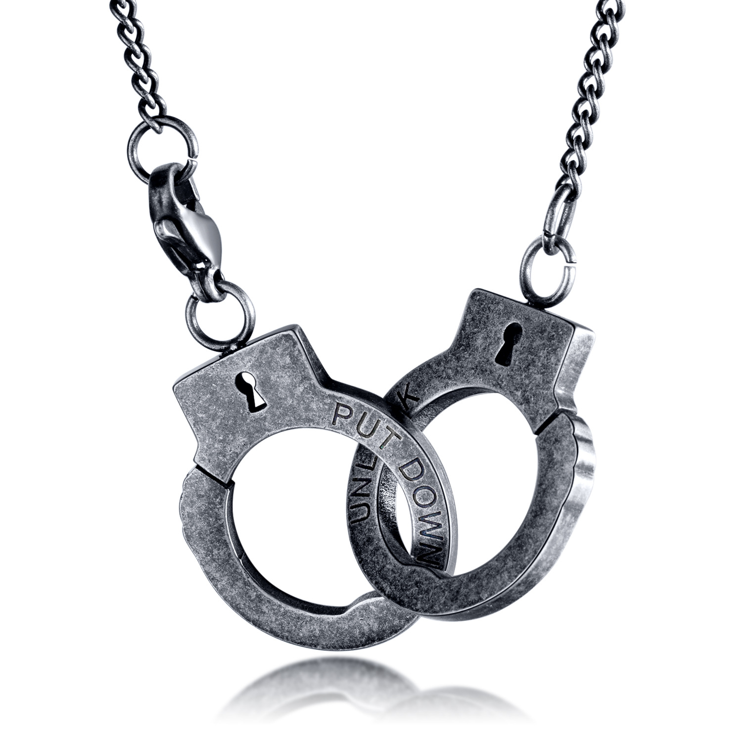 Creative Style Handcuffs Titanium Steel Necklace Accessories Men's Hip Hop Stainless Steel Pendant
