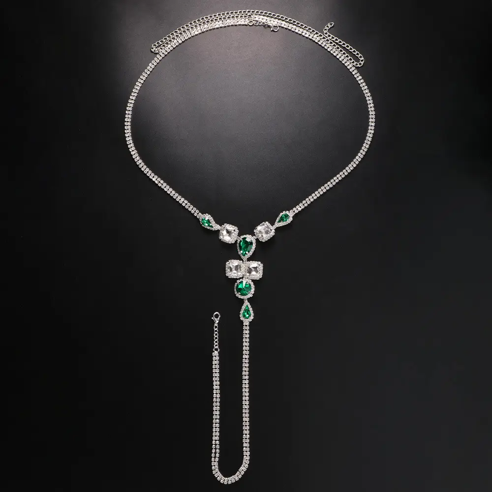 Nightclub Rhinestone Body Chains Lady Sexy Lvzuan Drop-shaped T-back