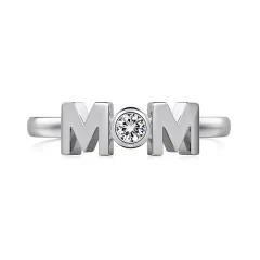 MOM Design Refined And Simple Personality Ring - Platinum - View 1
