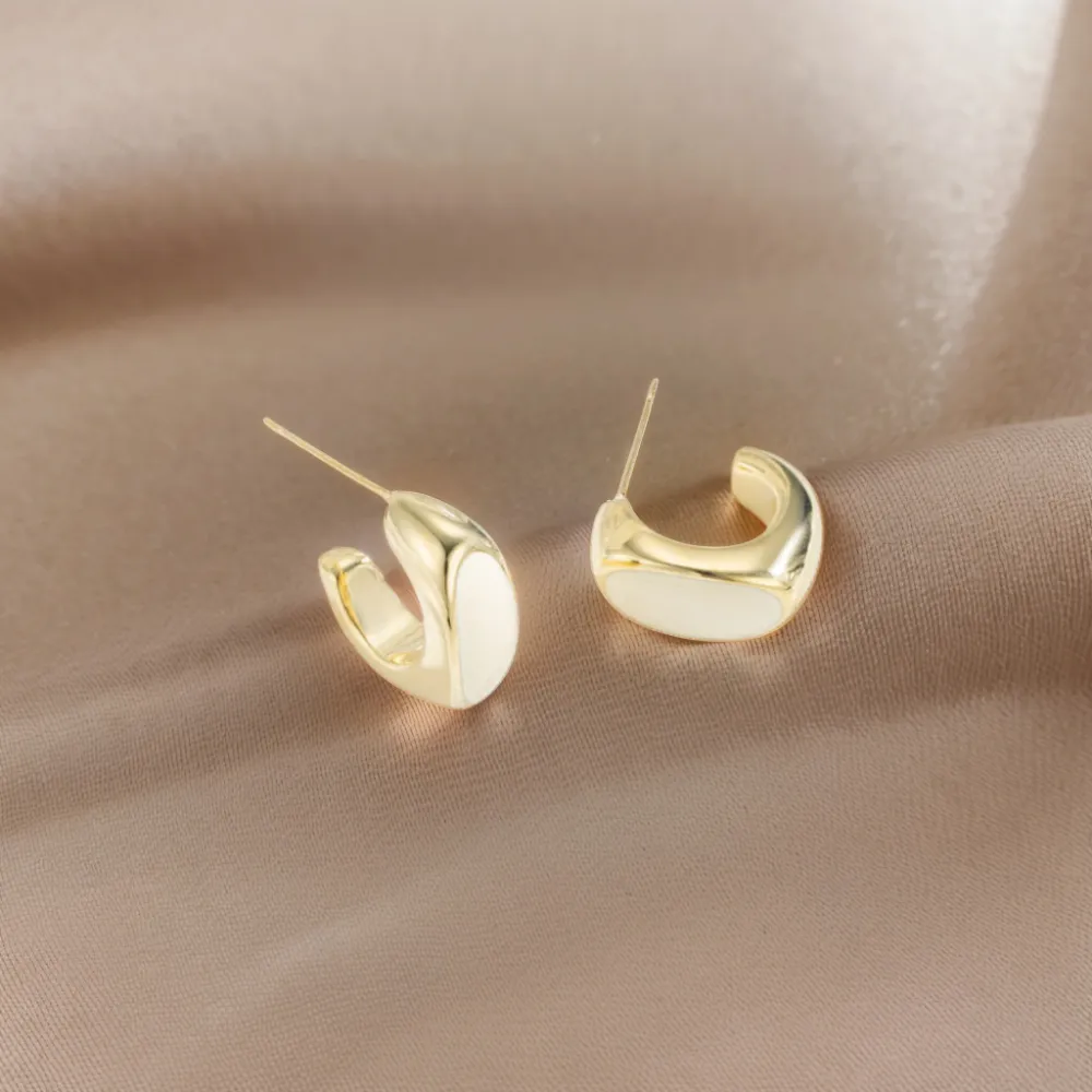Fashion Electroplated Earrings Oval Geometry