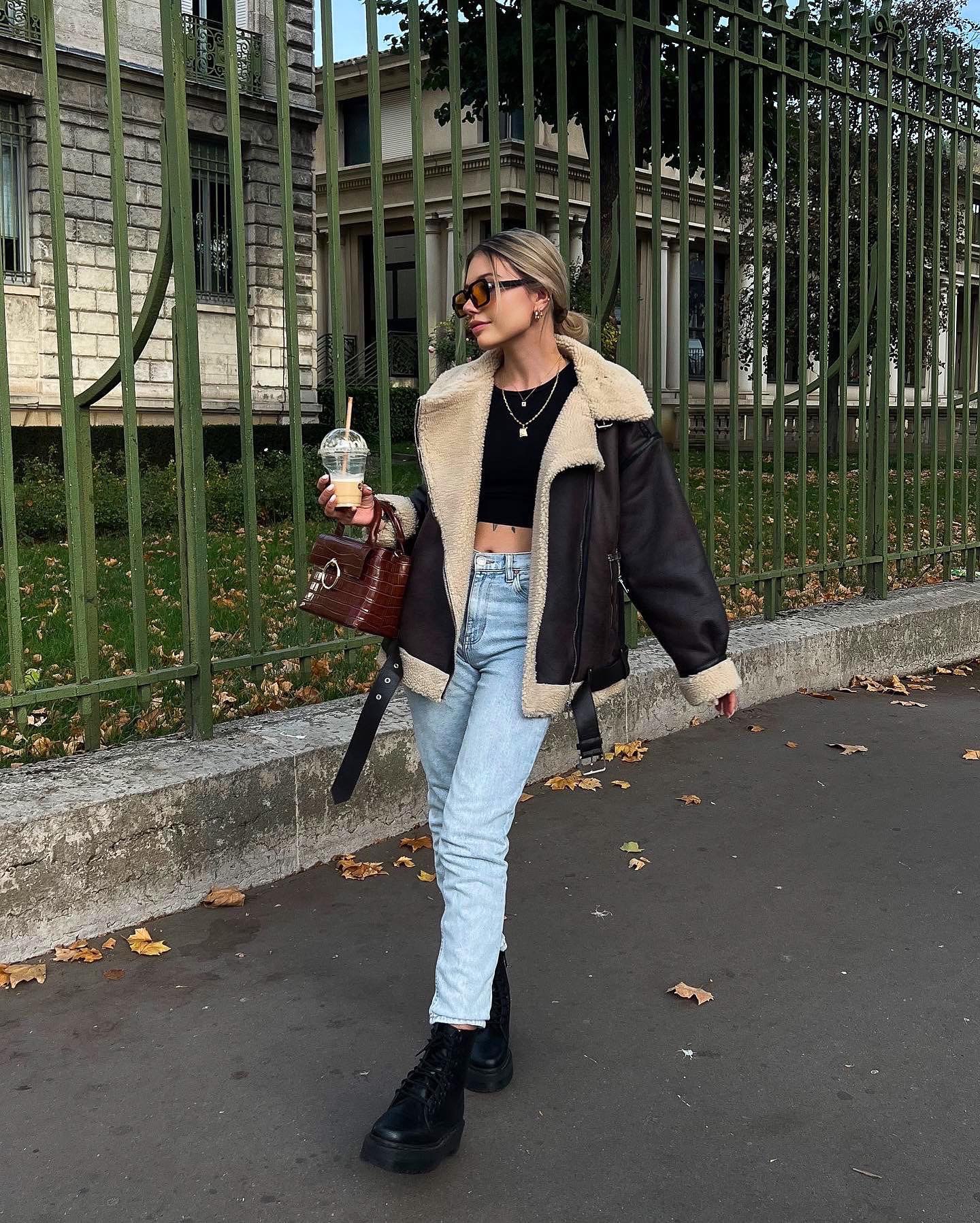 French Fur Integrated Multi-zipper All-matching Long Long Sleeve Jacket