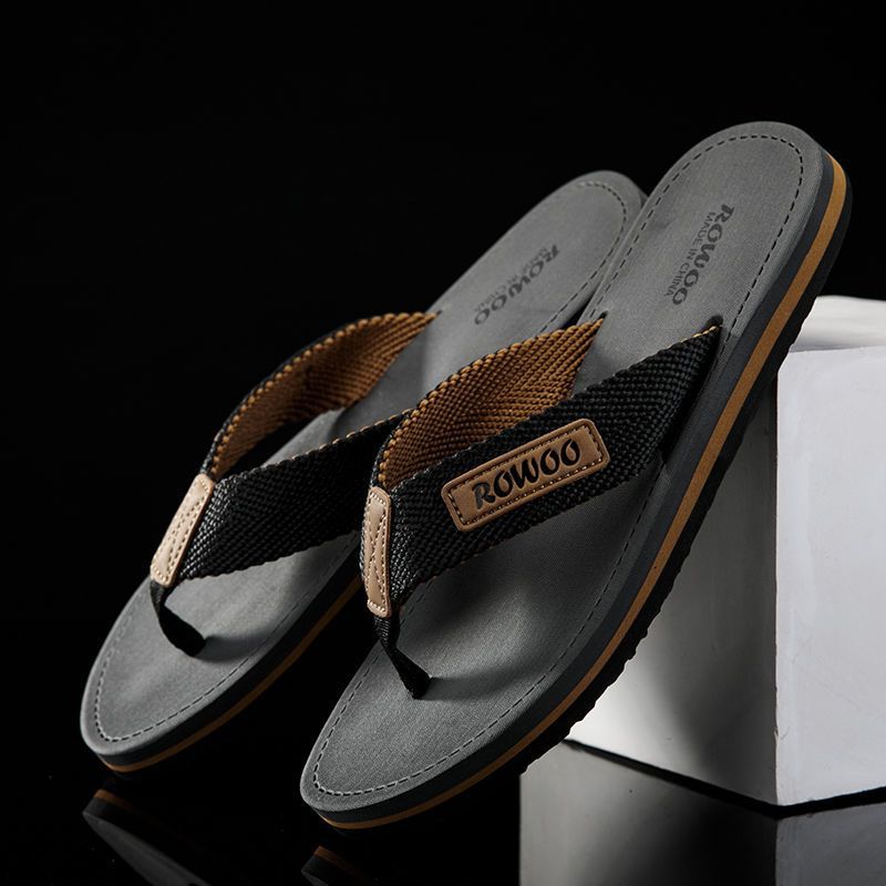 Mens Stylish Non-slip Fabric-strapped Beach Sandals For Outdoor Wear