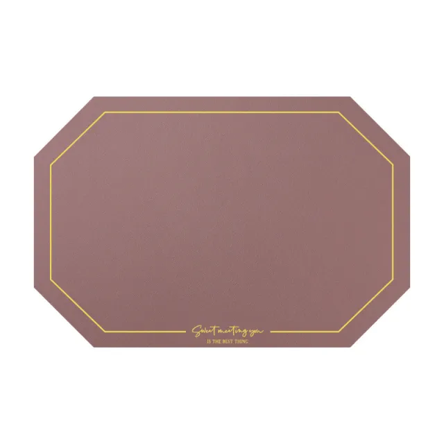 Octagonal Leather Placemat Waterproof Household Table Mat Heat Proof Mat Placemat Brown - Shop at LoveMi