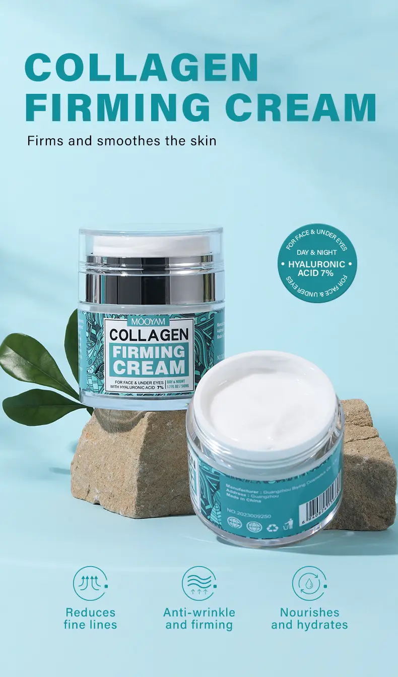 Anti-Wrinkle Face Cream Containing Hyaluronic Acid Hydrating High Moisturizing Fade French