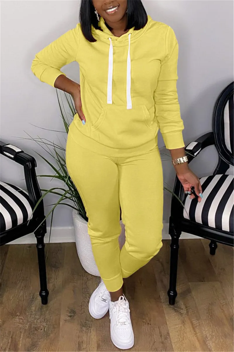 Hooded Sweater Solid Color With Fur Thickened Set Women - G106Z393-L