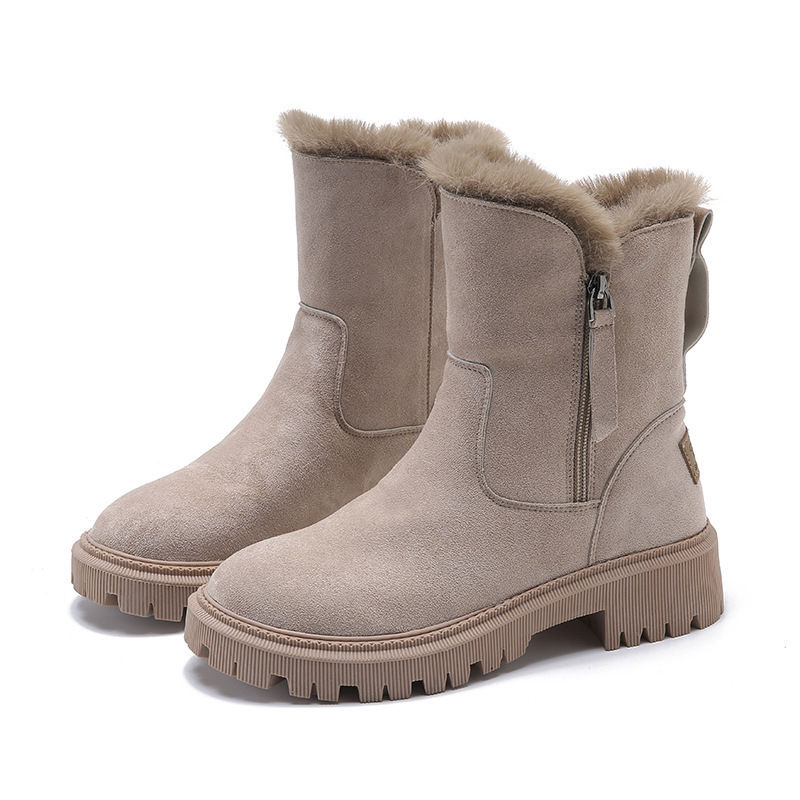 Fur and Leather Snow Boots
