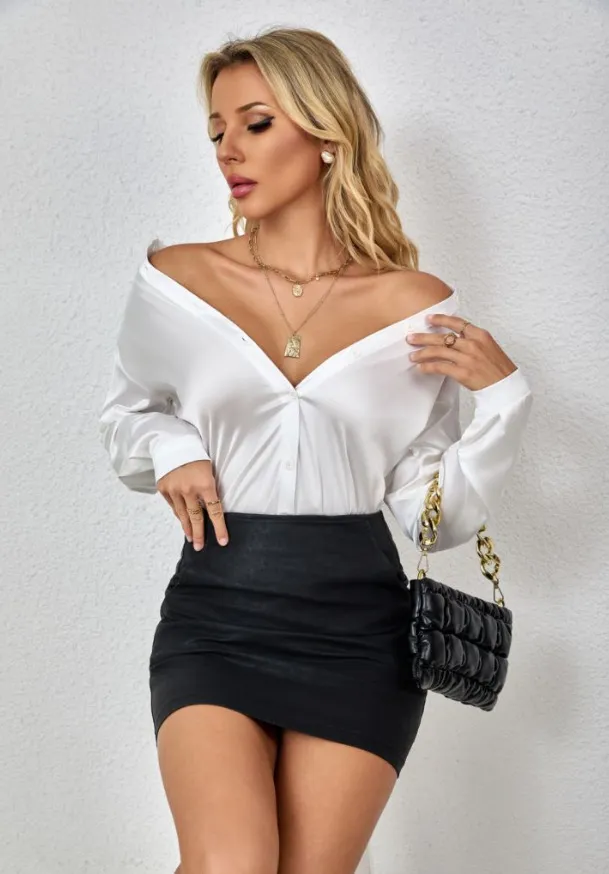Shirt Advanced European And American Long Sleeve 93 Style White - Shop at LoveMi