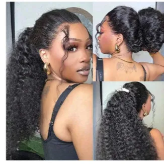 European And American Ladies Front Lace Synthetic Wigs Black African Roll - Shop at LoveMi