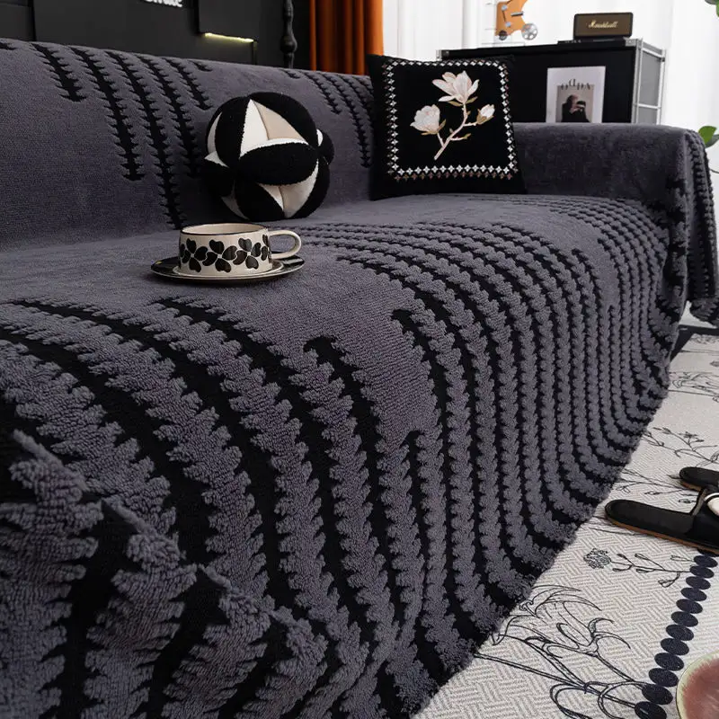Cotton-fluff Sofa Cover Cloth Winter-thickened Plush Cushion