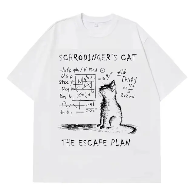 Mens Quantum Mechanics Creative Print Short Sleeve