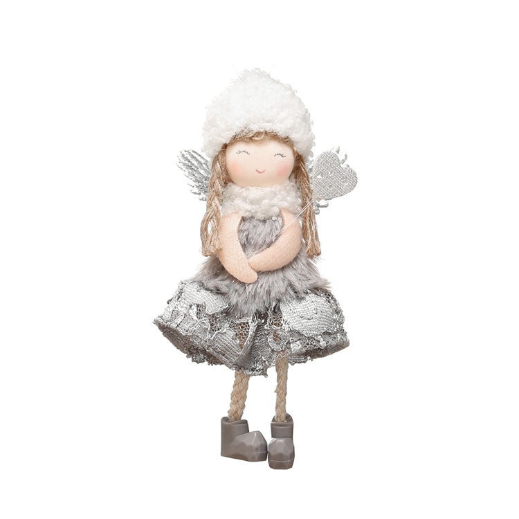 Gray Lace Skirt Angel Pendant