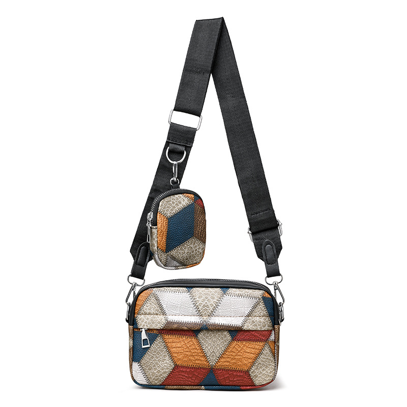 Retro Fashion Small Square Bag – Contrast Stitching Shoulder Crossbody Purse - Picture 11 of 12