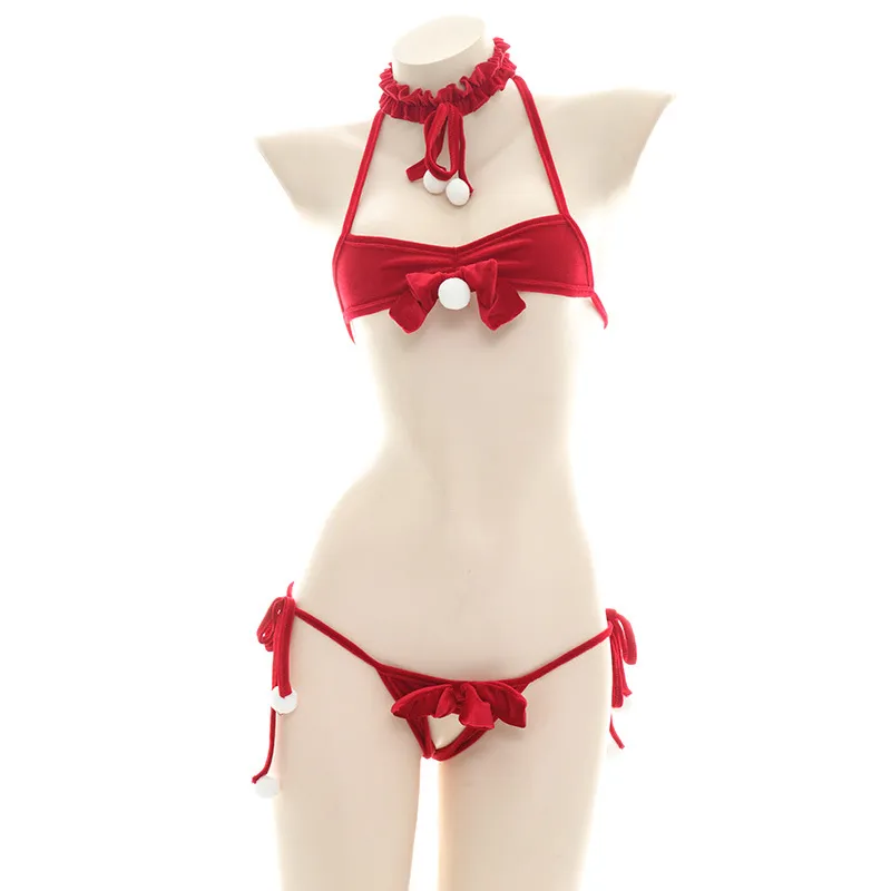 Underwear Gift Set Sexy Cute Three-point Private Pajamas - Red