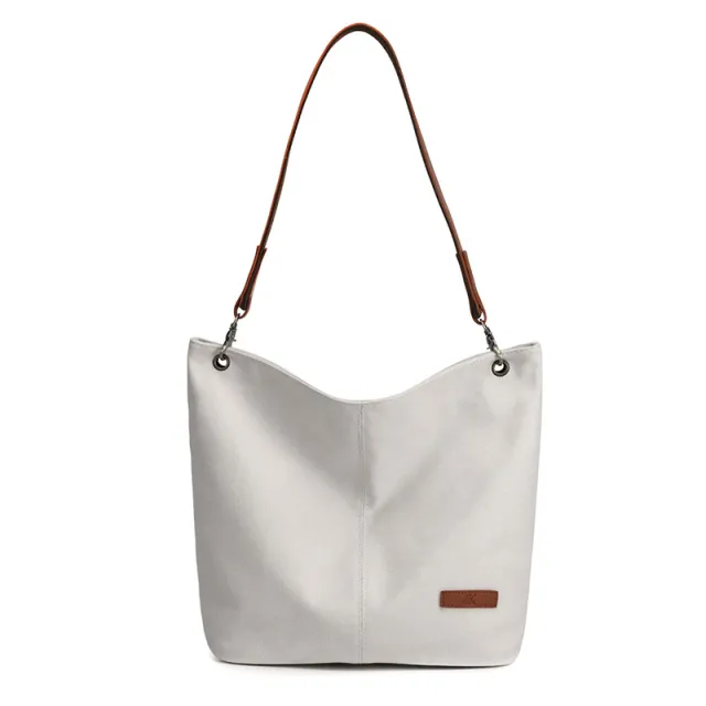 Women's Fashion Casual Canvas Shoulder Bag Large Capacity White - Shop at LoveMi