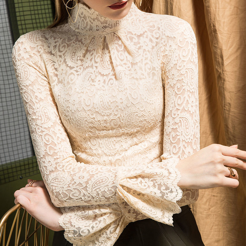 Fashionable Lace Stretch Bottoming Shirt For Women