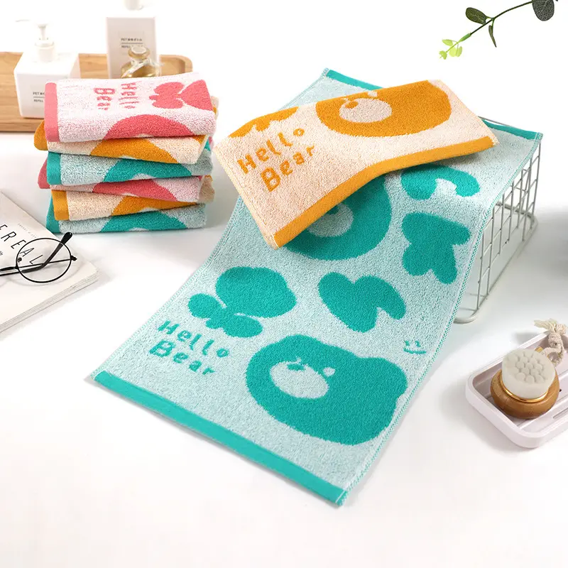 Soft Absorbent Pure-cotton Cartoon Jacquard Childrens Towel