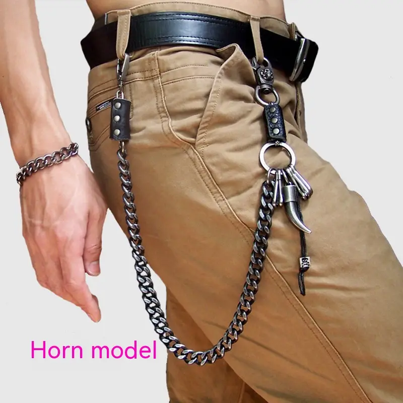 Ins Punk Trendy Fashion Metal Waist Chain Jeans Accessory Chain