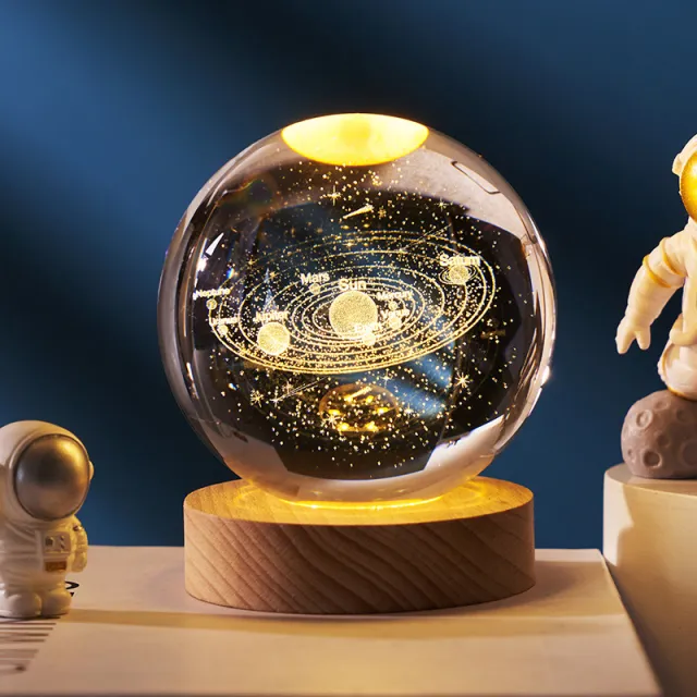 Small Night Lamp Glass Ball Small Ornaments Birthday Gift Solar System - Shop at LoveMi