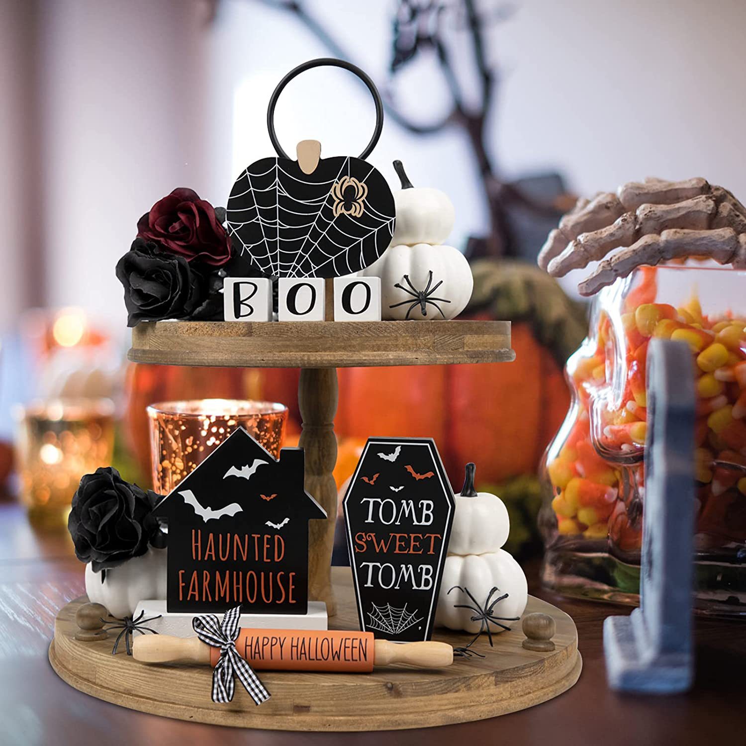 Halloween Layered Tray Decoration Grave Haunted House (Five