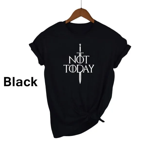 Women's NOT TODAY Letter Printed Casual Loose Short Sleeves T shirt Black - Shop at LoveMi