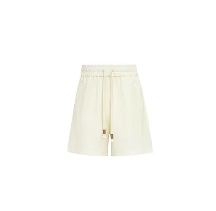 Cotton Large Pocket Shirt With Elastic Waist And Wide Leg Shorts Beige Shorts - Shop at LoveMi