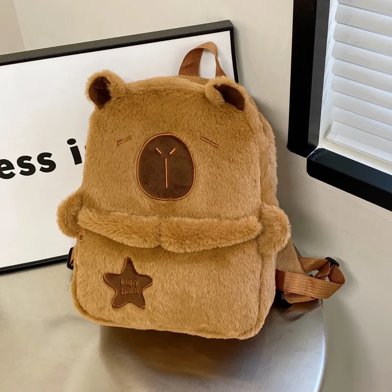 New Backpack Girl Heart Large Capacity Class - Brown