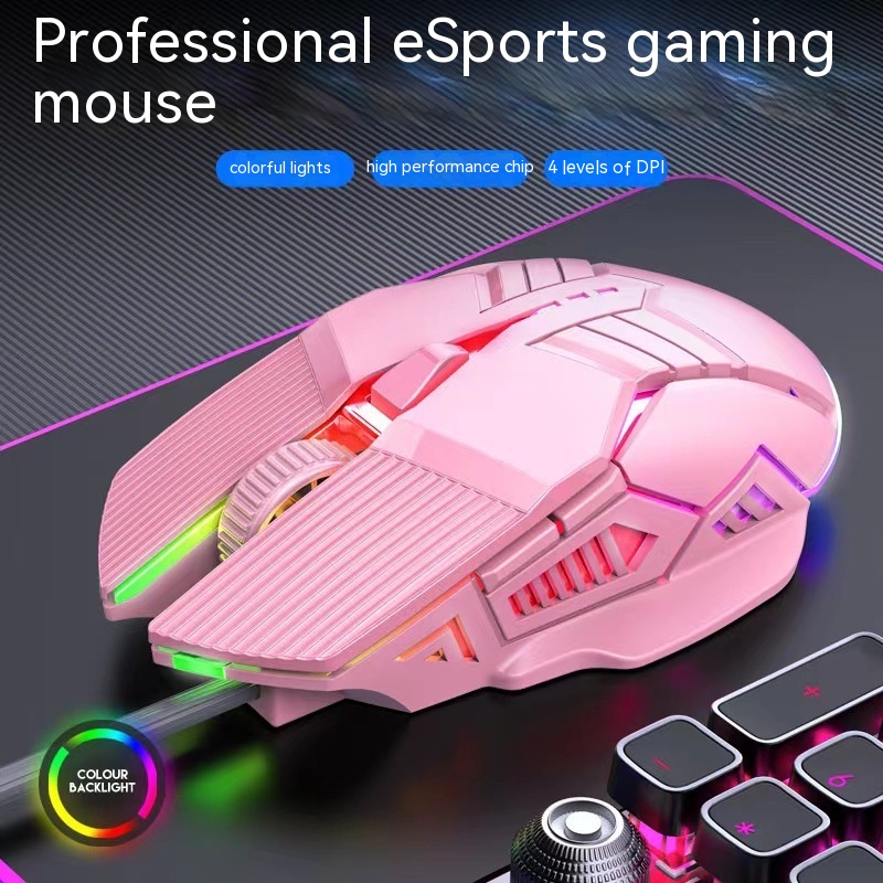 Wired Mouse 6D Colorful Dazzling E-sports Games Office Mute Luminous Mouse — foto 10