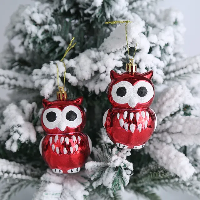 Christmas Decoration Plastic Christmas Stockings Crutch Pendant Round Face Owlpair 30G - Shop at LoveMi