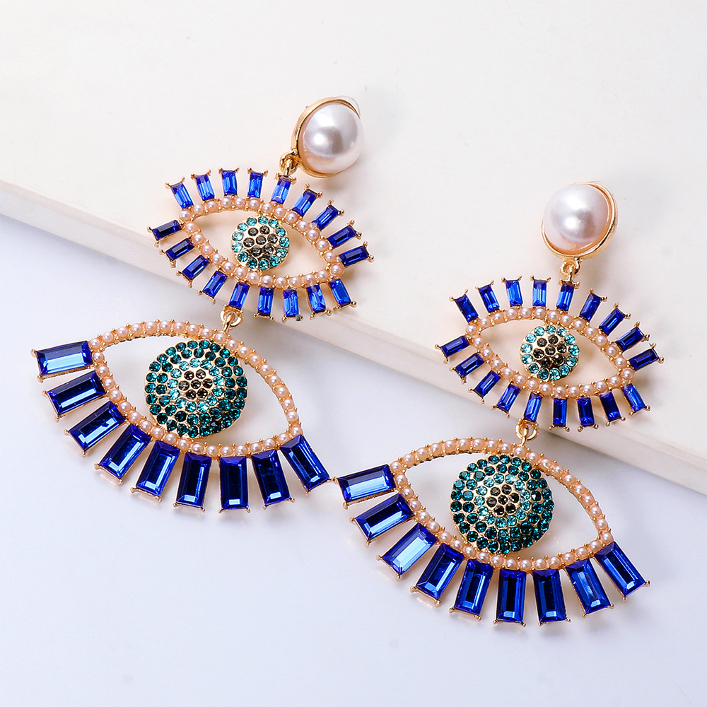 Female Colorful Angel Eye Earrings