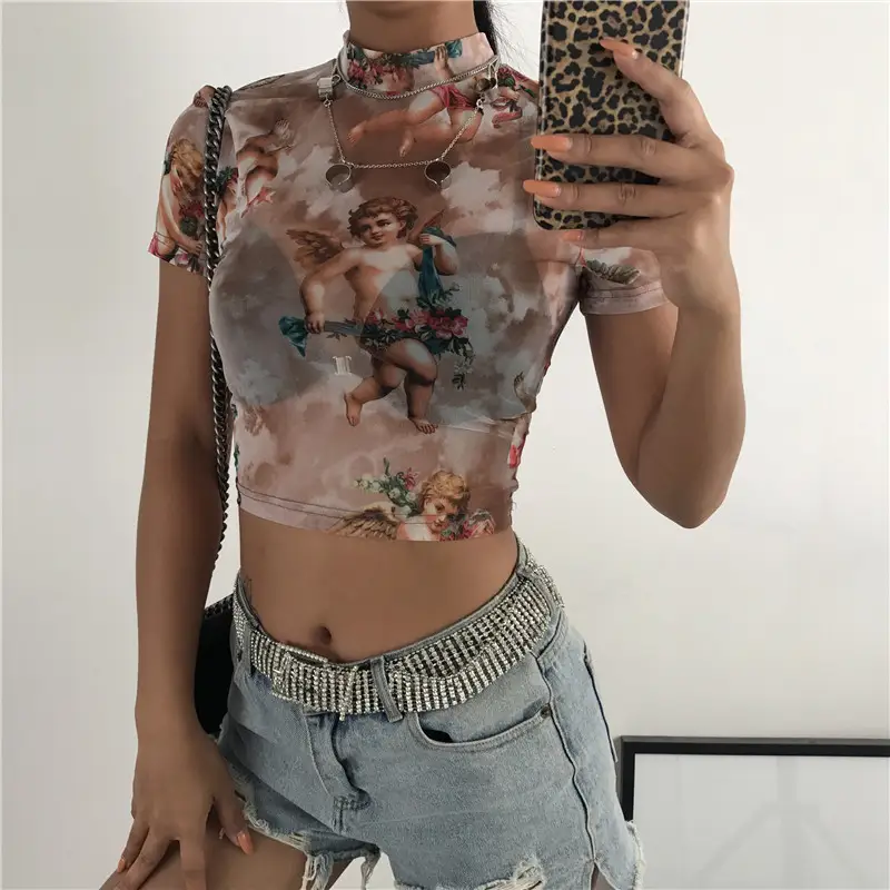 New Women's Season Cupid Printed Short Sleeve