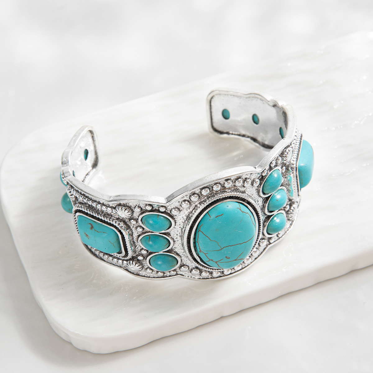French-style Retro Ethnic Turquoise Bracelet For Women
