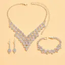 Diamond-shaped Jewelry Necklace Bracelet Earrings For Women view 4