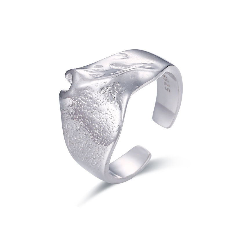 925 Sterling Silver Mottled Mountain Ring Fashion All-matching
