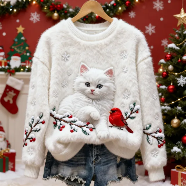 Women's Christmas Crew neck Patterned Top Mfh4Xicg1Yxk907 - Shop at LoveMi