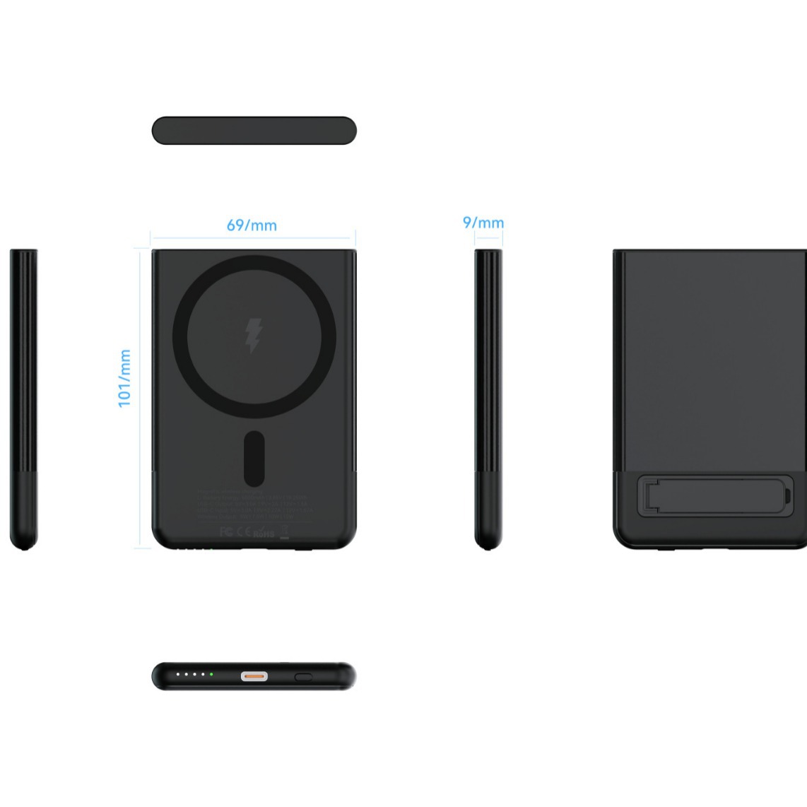 Ultra-thin Bracket Magnetic Wireless Power Bank With Magsafe Compatibility