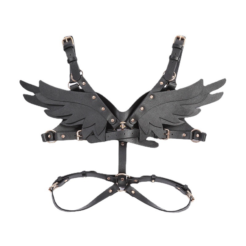 Adult Sex Product PU Leather Angel Wings Women's Dance Party Role Bar Dress Up Shapewear 6