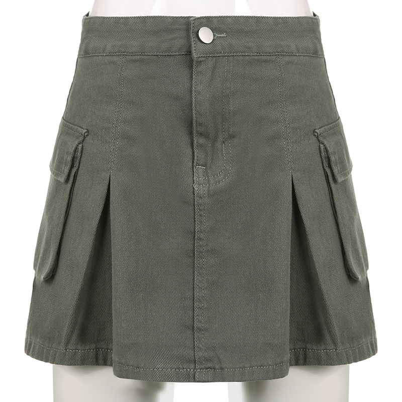 Title 16, Punk Fashion Low Rise Pleated Workwear Skirt fo...