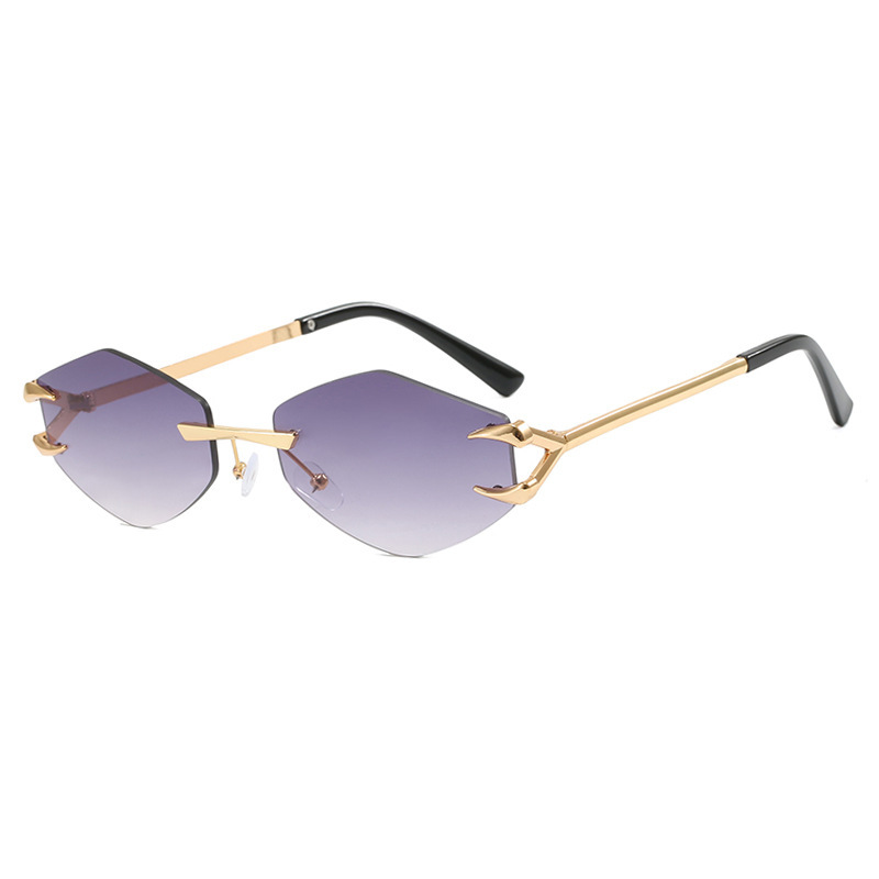 European And American Leisure Hip Hop Trend Sunglasses Frameless Grapple Polygonal Sunglasses - Image 10